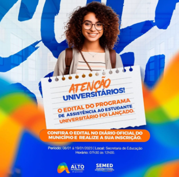 Alto do Rodrigues inicia seleção de alunos universitários para concessão de auxílio financeiro