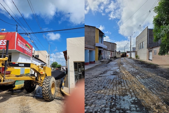 Prefeitura de Alto do Rodrigues executa obras de pavimentação asfáltica por todo município