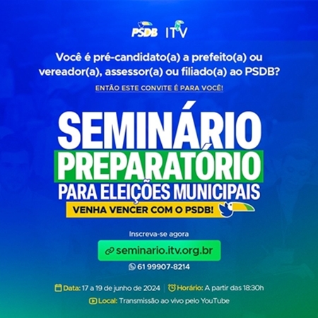 Começam as inscrições online para o “Seminário Preparatório do PSDB”