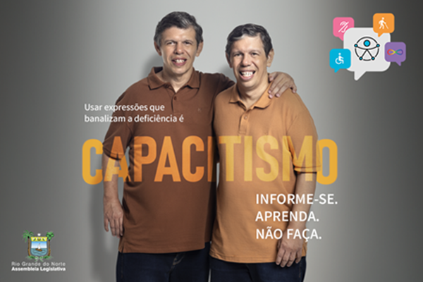 Capacitismo: ALRN lança campanha com presença dos gêmeos Ângelo e Augusto