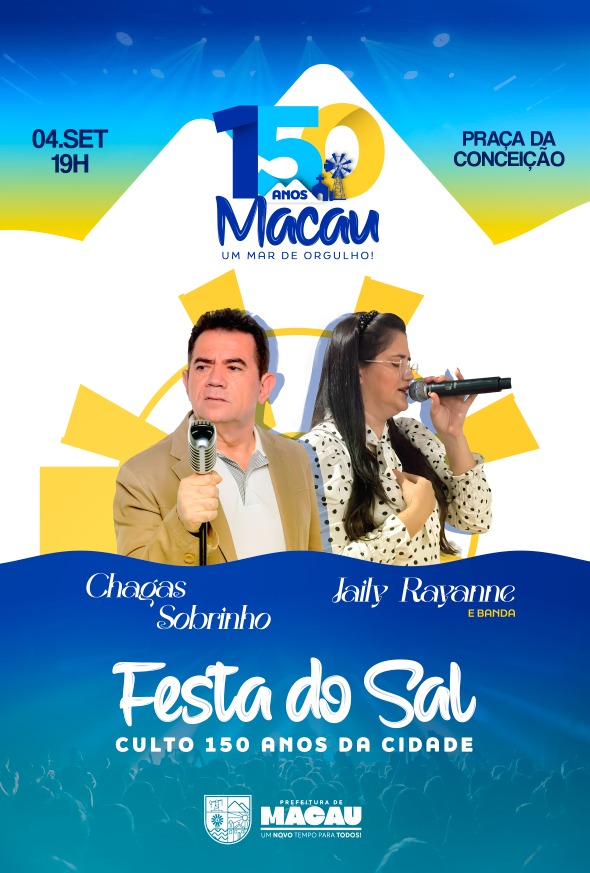Culto: Cantor gospel Chagas Sobrinho é atração da Festa do Sal hoje na Praça da Conceição em Macau