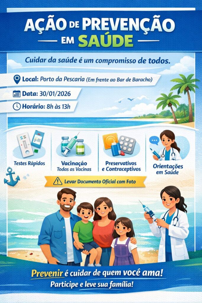 Macau: Saúde realizará ação no Porto da Pescaria nesta sexta-feira dia 30 de janeiro