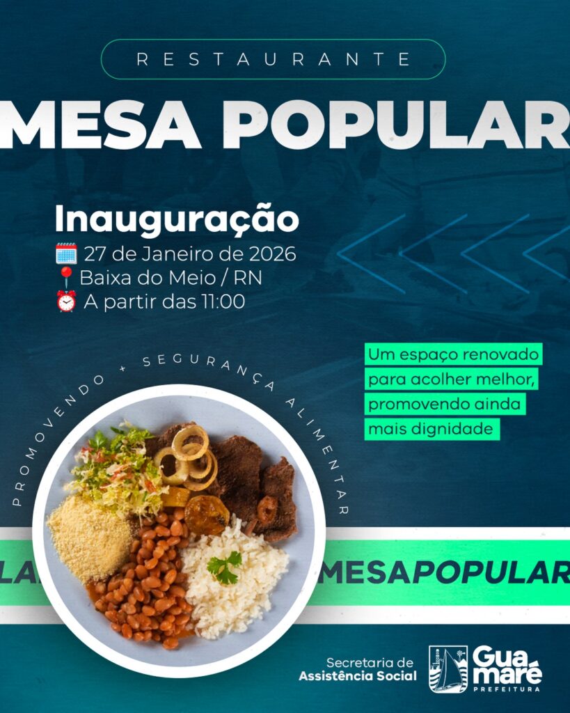 Guamaré: Prefeitura entrega revitalização do Restaurante Popular de Baixa do Meio nesta terça-feira (27)
