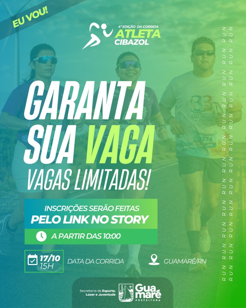 Guamaré: 4ª Corrida Atleta Cibazol abre inscrições com vagas limitadas