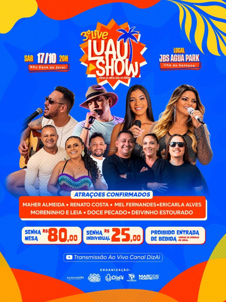 Prévia do maior luau da região acontece neste sábado na Ilha de Santana